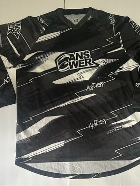 Vintage Answer Racing Syncron Jersey Mens 3XL Black White Spell Out Motocross MX